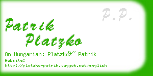 patrik platzko business card